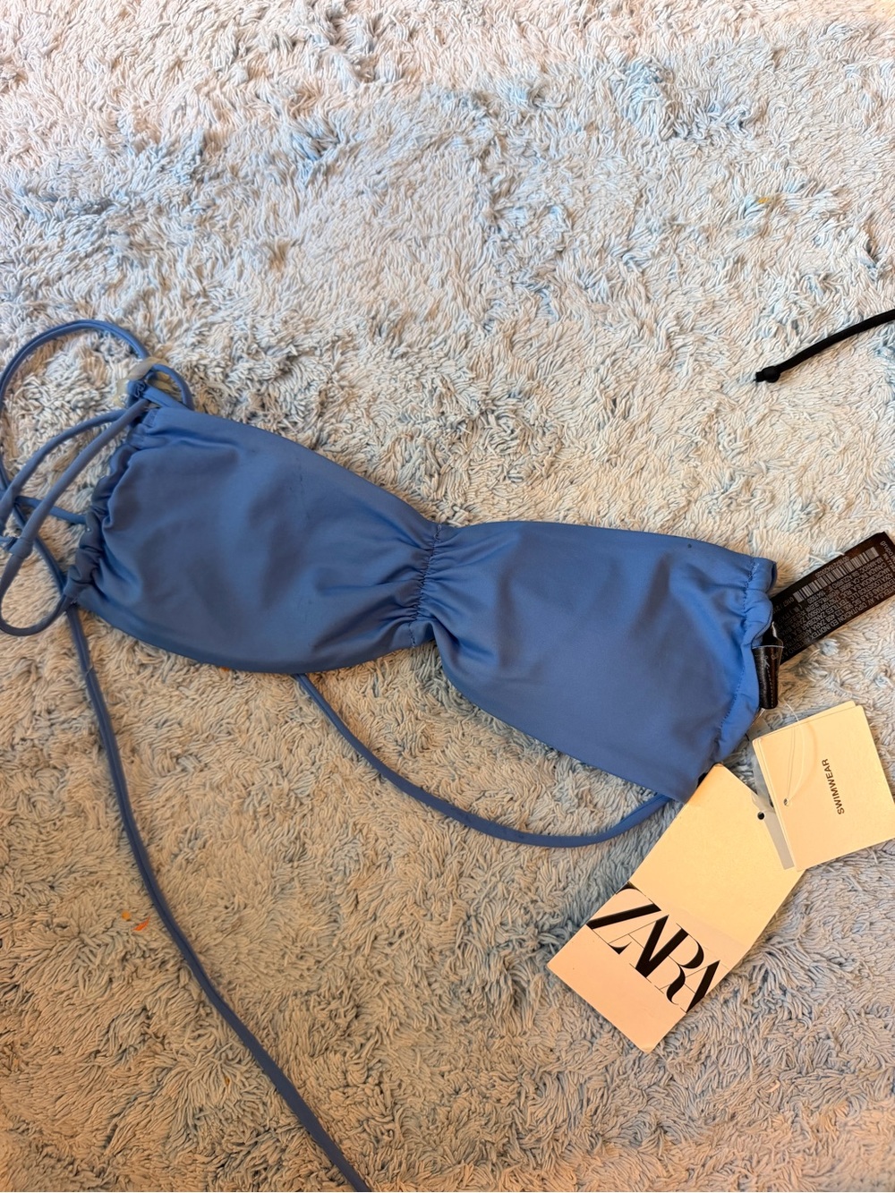 Nwt S ZARA Periwinkle Blue Bandeau Bikini Top